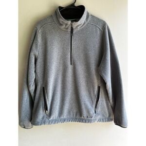 L.L BEAN Gray Pullover Jacket 1/4 Zip with Pockets Cozy Warm Comfy Activewear
